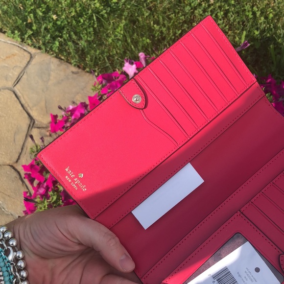 Kate Spade wallet Leila Phone wristlet bright rose - Picture 6 of 7